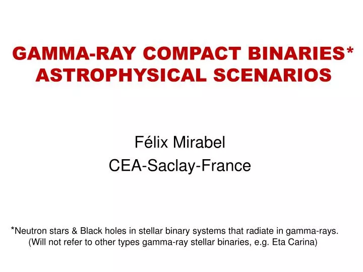 gamma ray compact binaries astrophysical scenarios