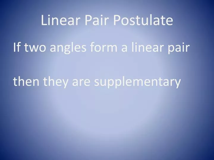 linear pair postulate