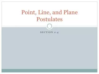 Point, Line, and Plane Postulates