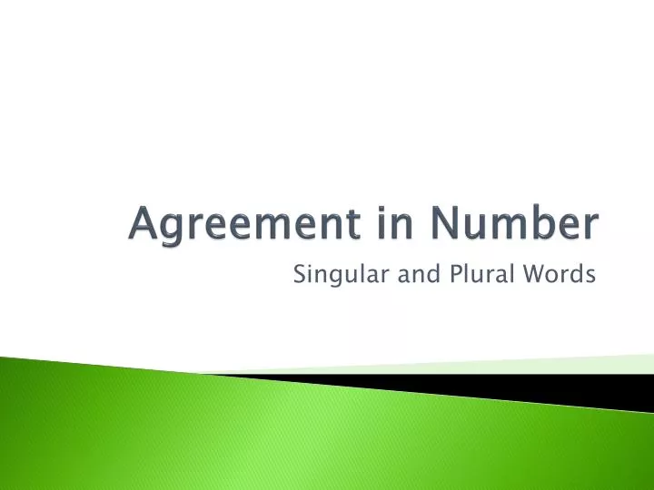 agreement in number