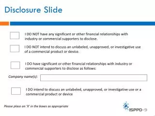 Disclosure Slide