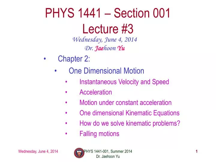 phys 1441 section 001 lecture 3