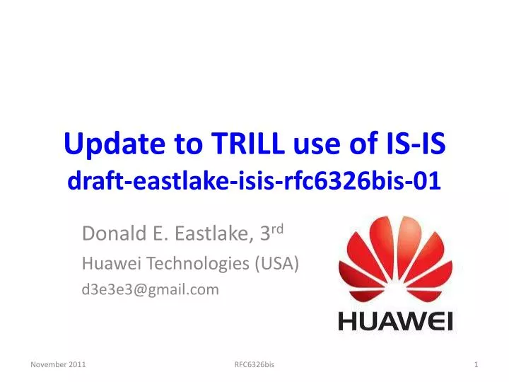 update to trill use of is is draft eastlake isis rfc6326bis 01