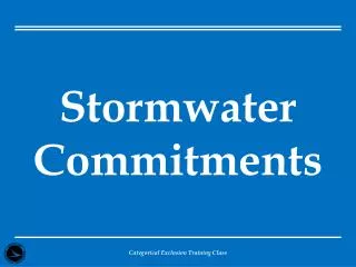 Stormwater Commitments