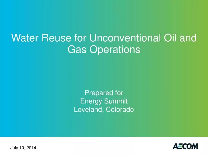 water reuse for unconventional oil and gas operations