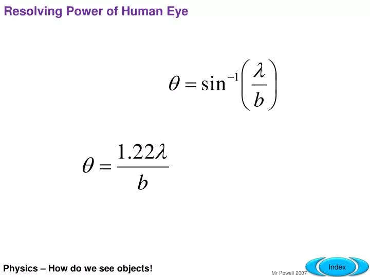 resolving power of human eye