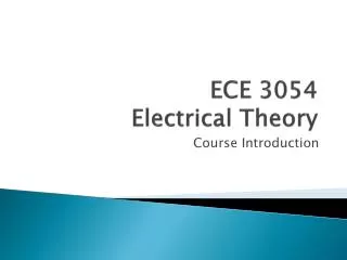 ECE 3054 Electrical Theory