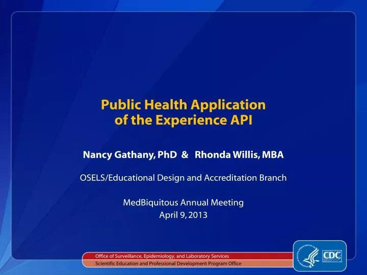 public health application of the experience api