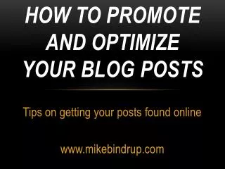 How to Promote and Optimize Your Blog Posts