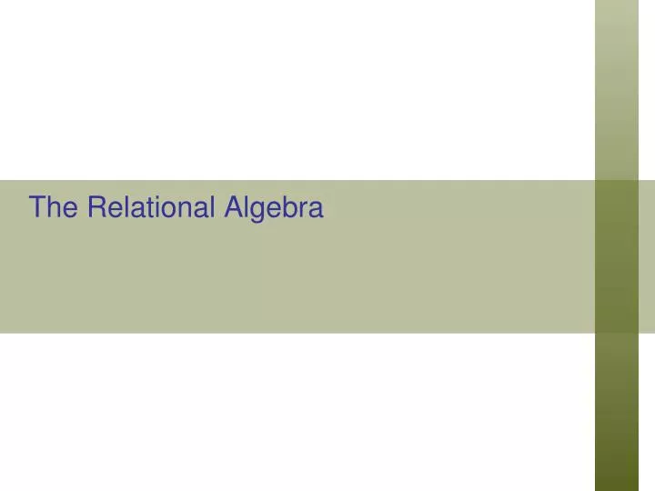 the relational algebra