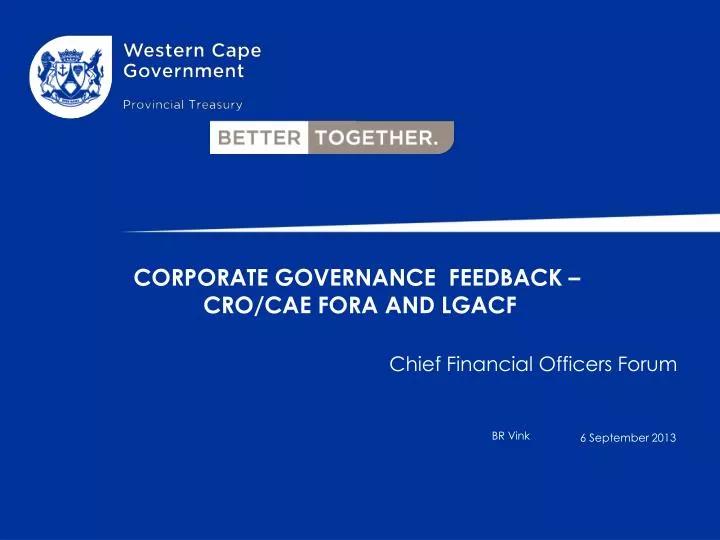 corporate governance feedback cro cae fora and lgacf