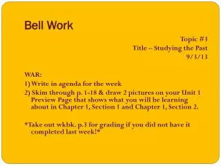 Bell Work