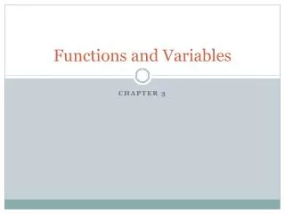Functions and Variables