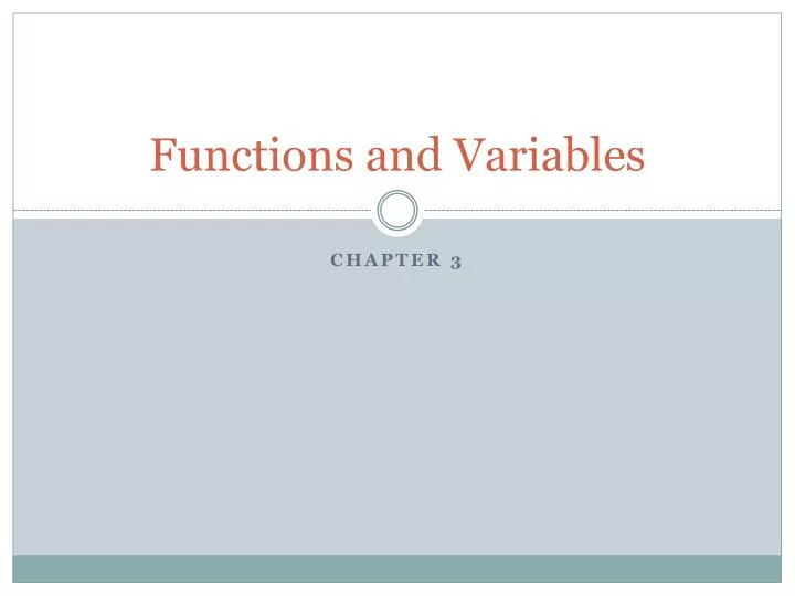 functions and variables
