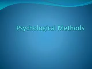 psychological methods