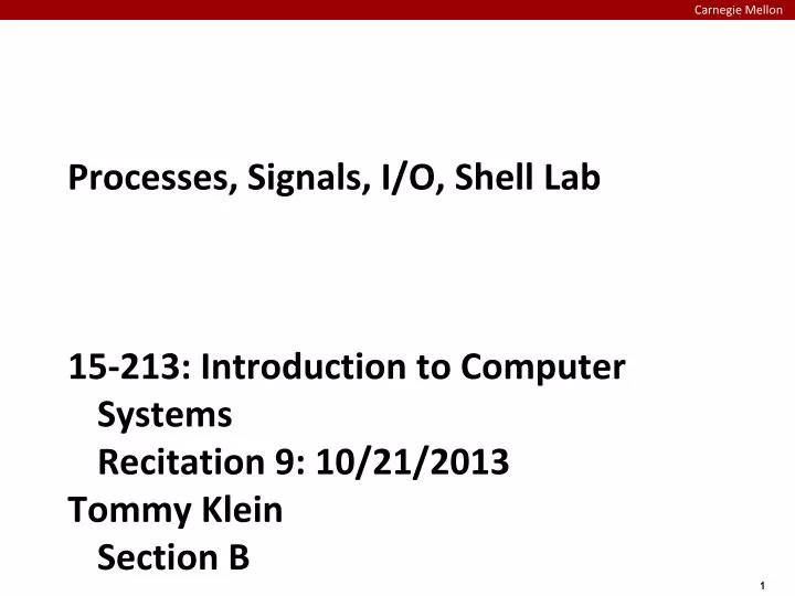 processes signals i o shell lab