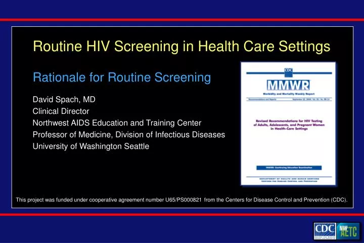 routine hiv screening in health care settings