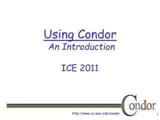 Using Condor An Introduction ICE 2011