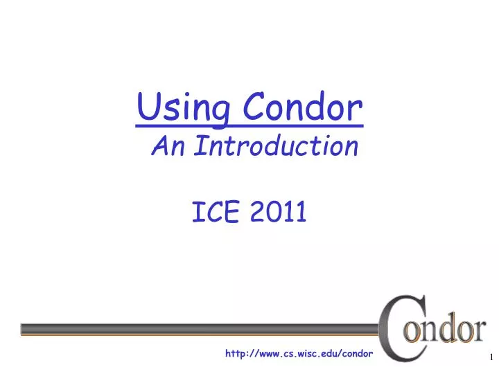 using condor an introduction ice 2011