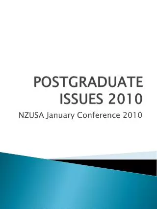 POSTGRADUATE ISSUES 2010