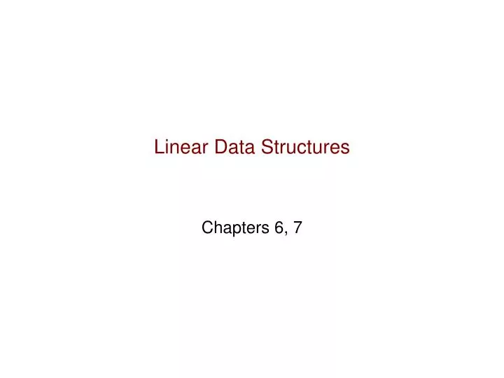 linear data structures