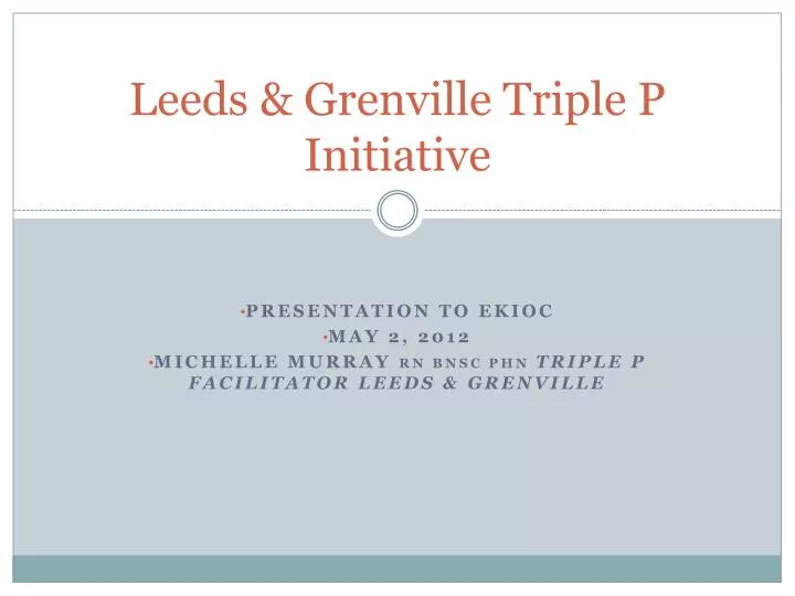leeds grenville triple p initiative