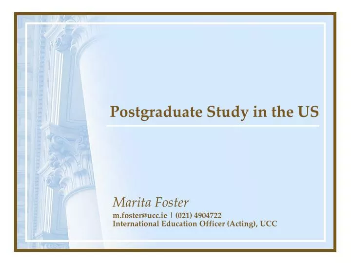 postgraduate study in the us