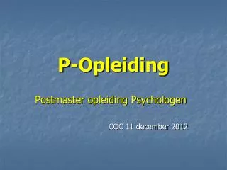 p opleiding