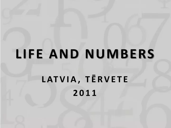 life and numbers