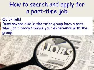 How to search and apply for a part-time job