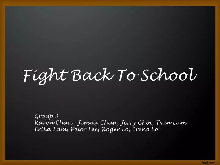 fight back to school