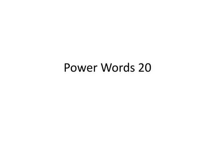 power words 20
