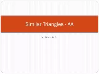 similar triangles aa