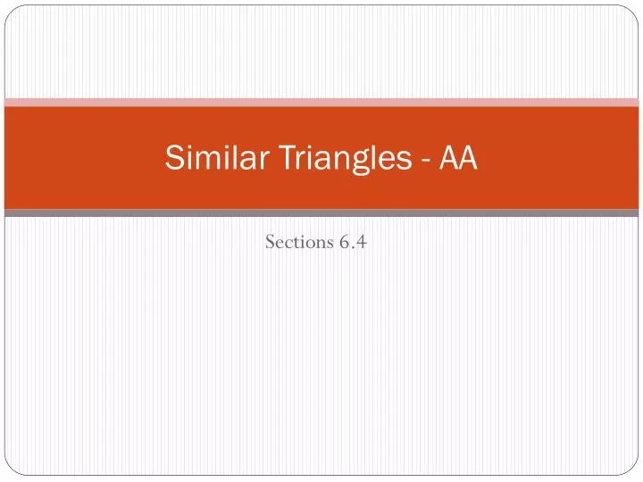 similar triangles aa