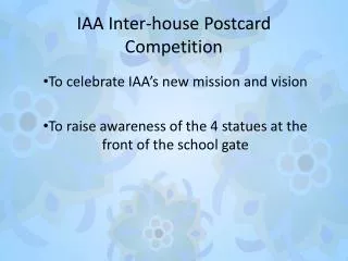 IAA Inter-house Postcard Competition