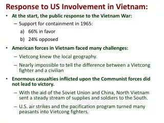 Response to US Involvement in Vietnam: