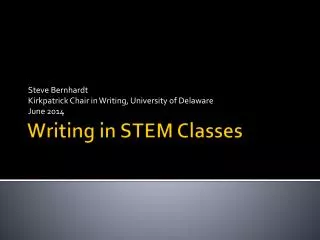 Writing in STEM Classes