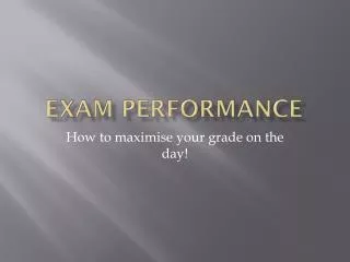 Exam Performance