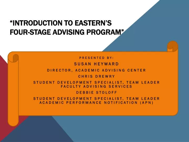introduction to eastern s four stage advising program