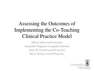 Assessing the Outcomes of Implementing the Co-Teaching Clinical Practice Model