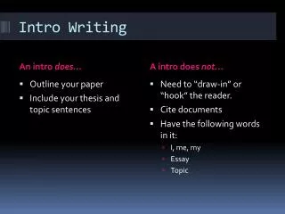 intro writing