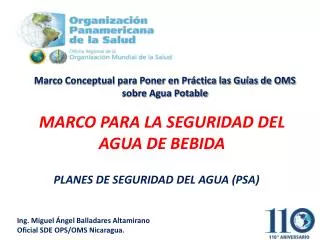 MARCO PARA LA SEGURIDAD DEL AGUA DE BEBIDA