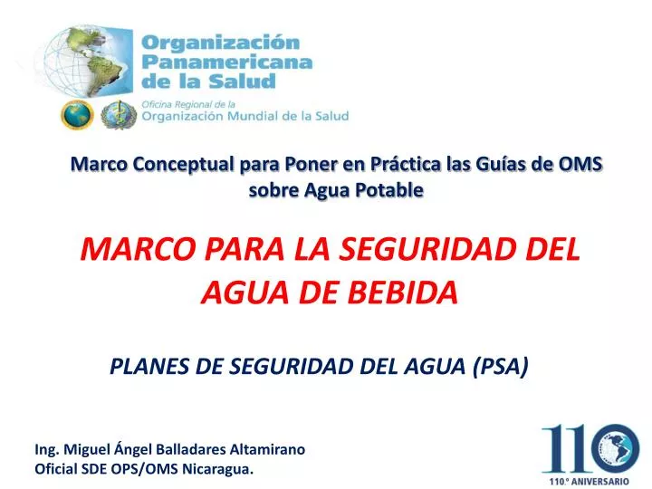 marco para la seguridad del agua de bebida