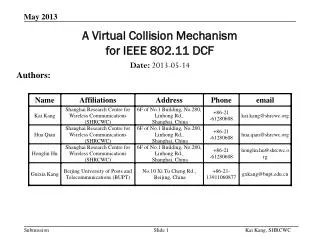 A Virtual Collision Mechanism for IEEE 802.11 DCF