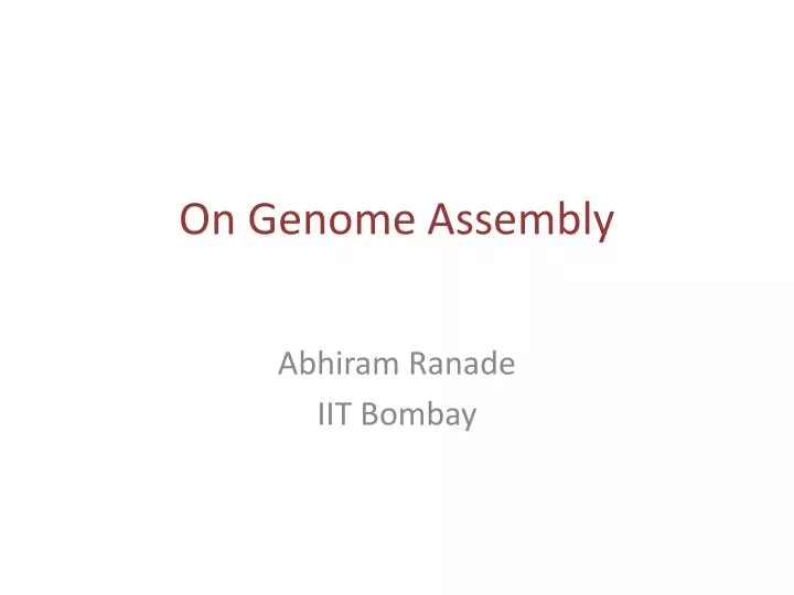 on genome assembly