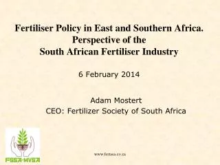 Adam Mostert CEO: Fertilizer Society of South Africa