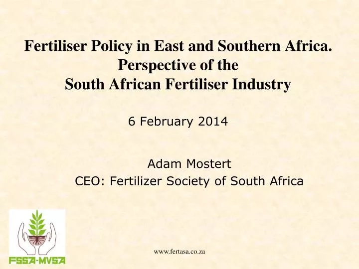 fertiliser policy in east and southern africa perspective of the south african fertiliser industry