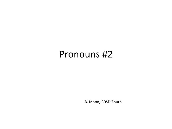 pronouns 2