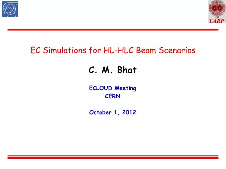 ec simulations for hl hlc beam scenarios