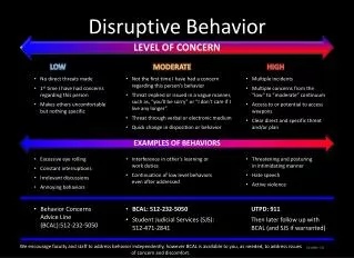 Disruptive Behavior